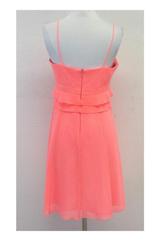 Current Boutique-Nanette Lepore - Pink Ruffle & Pleated Chiffon Dress Sz 6