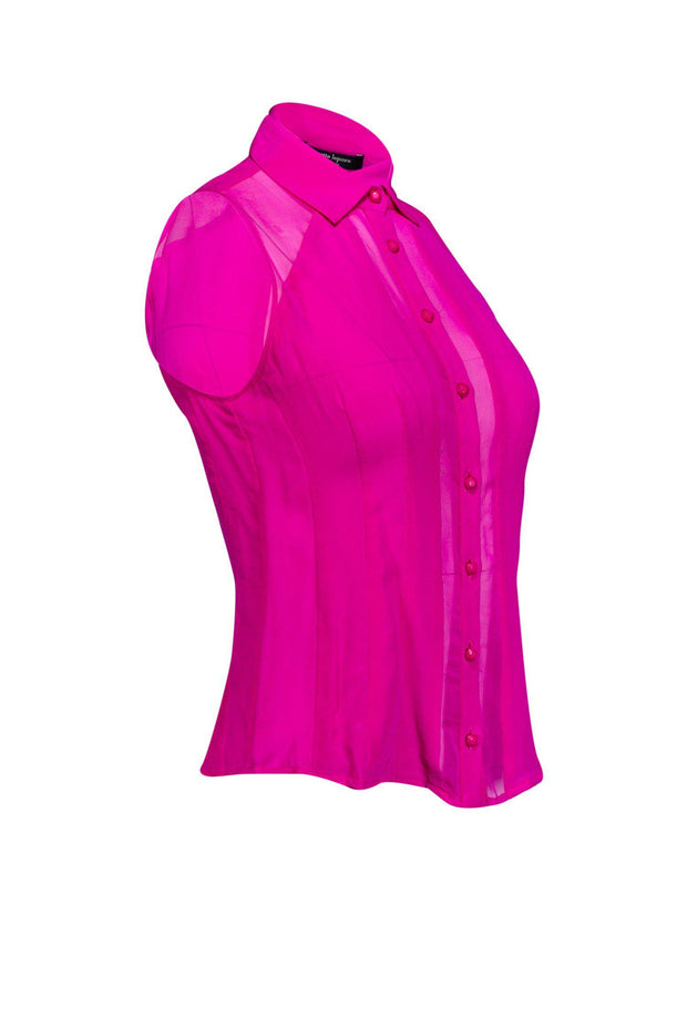 Current Boutique-Nanette Lepore - Pink Silk Button-Up Top Sz S