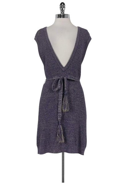 Current Boutique-Nanette Lepore - Purple Metallic Sweater Dress Sz M