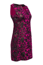 Current Boutique-Nanette Lepore - Purple Sleeveless Sheath Dress w/ Metallic Floral Print Sz 2