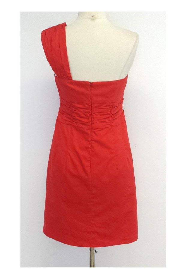 Current Boutique-Nanette Lepore - Red Cotton One Shoulder Dress Sz 4