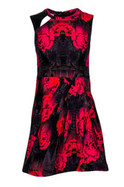 Current Boutique-Nanette Lepore - Red & Purple Floral A-Line Dress Sz 2