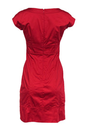 Current Boutique-Nanette Lepore - Red Ruffle Sheath Dress Sz 4