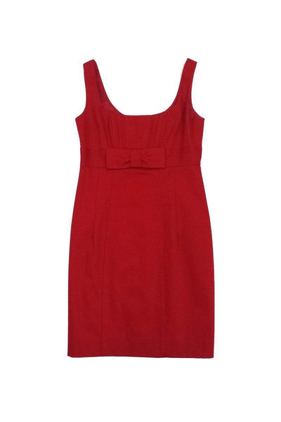 Current Boutique-Nanette Lepore - Red Sleeveless Waist Bow Dress Sz 4