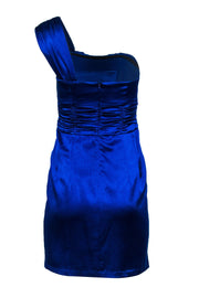 Current Boutique-Nanette Lepore - Royal Blue Satin One-Shoulder Cocktail Dress Sz 2