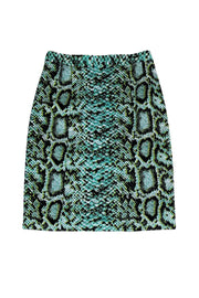 Current Boutique-Nanette Lepore - Teal & Green Snakeskin Skirt Sz 6