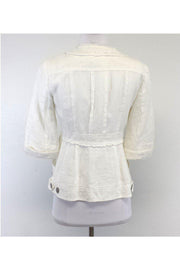 Current Boutique-Nanette Lepore - White Cotton & Linen Jacket Sz 2