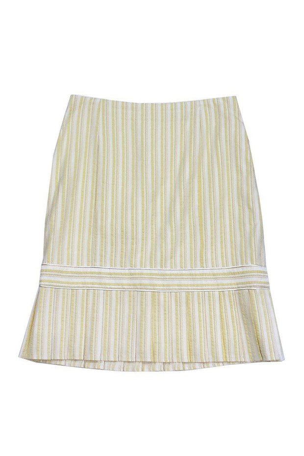 Current Boutique-Nanette Lepore - Yellow & Cream Striped Skirt Sz 8