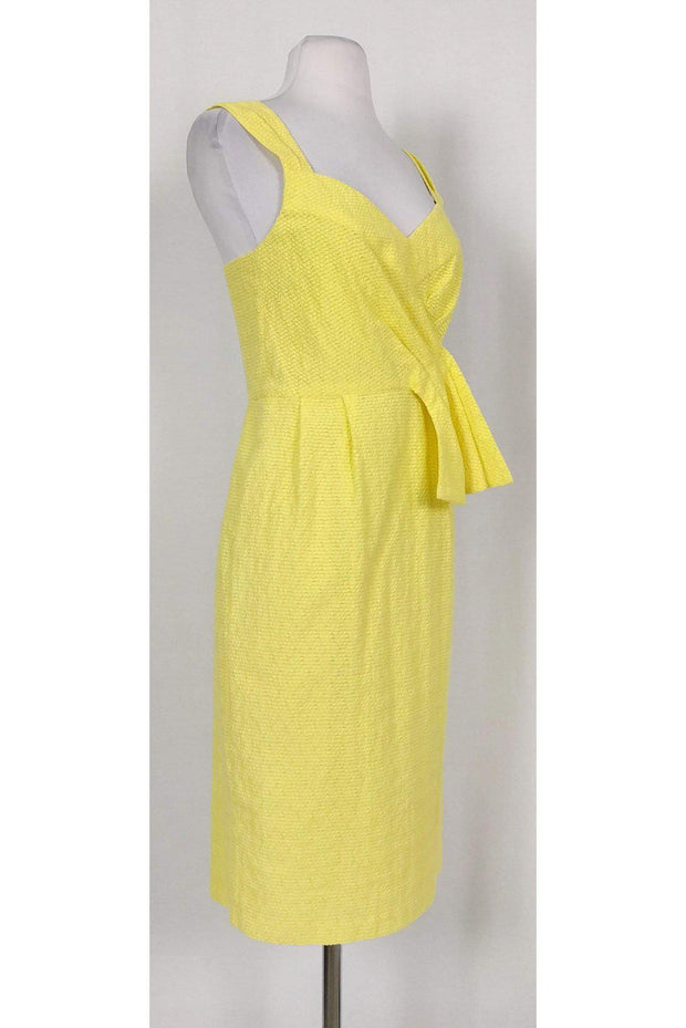 Current Boutique-Nanette Lepore - Yellow Textured Fitted Dress Sz 2