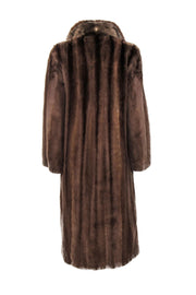 Current Boutique-Nathan Levin Furs - Brown Fur Clasped Longline Coat Sz M