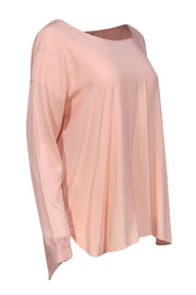 Current Boutique-Neiman Marcus - Baby Pink Cashmere & Silk Boat Neck Top Sz XL