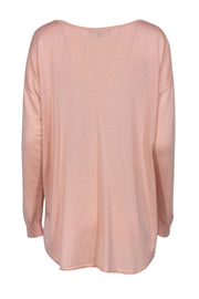 Current Boutique-Neiman Marcus - Baby Pink Cashmere & Silk Boat Neck Top Sz XL