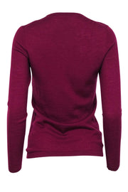 Current Boutique-Neiman Marcus - Dark Fuchsia Crewneck Cashmere Sweater Sz M