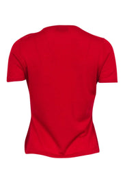 Current Boutique-Neiman Marcus - Red Short Sleeve Cashmere Sweater Sz M