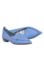 Current Boutique-Nicholas Kirkwood - Light Blue Pebbled Leather "Beya" Loafers Sz 5.5