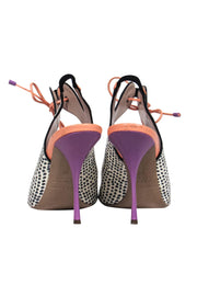 Current Boutique-Nicholas Kirkwood - Polka Dot, Orange & Purple Lace-Up Heels Sz 6.5