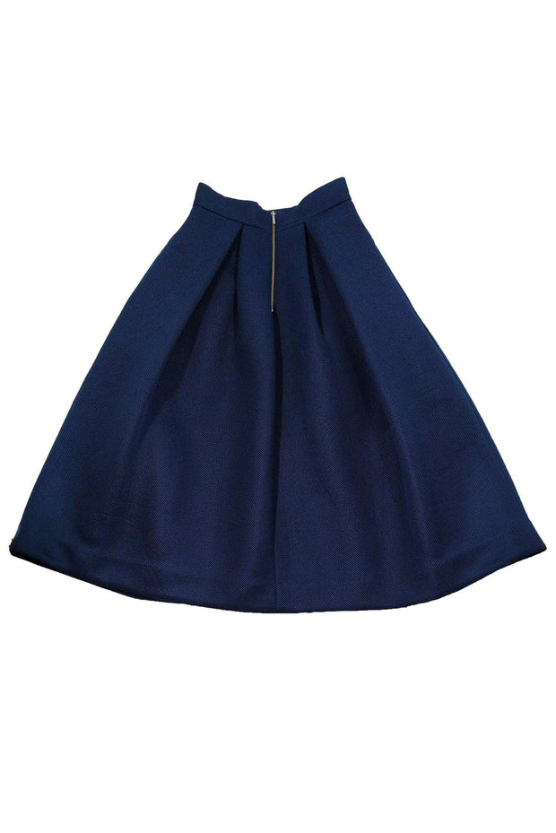 Current Boutique-Nicholas - Navy Blue Mesh Flared Midi Skirt Sz 2