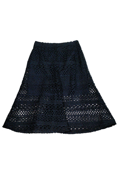 Current Boutique-Nicholas - Navy Braided Lace Skirt Sz 4