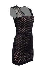 Current Boutique-Nicole Miller Artelier - Black Perforated Bodycon Dress Sz 4