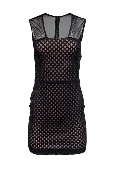 Current Boutique-Nicole Miller Artelier - Black Perforated Bodycon Dress Sz 4