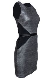 Current Boutique-Nicole Miller Artelier - Gunmetal Metallic Sheath Dress Sz S
