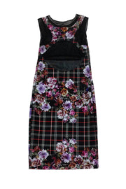 Current Boutique-Nicole Miller Artelier - Plaid & Floral Fitted Dress Sz S