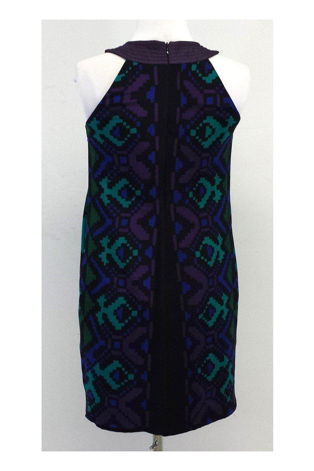 Current Boutique-Nicole Miller - Black & Blue Multicolor Sleeveless Dress Sz 0