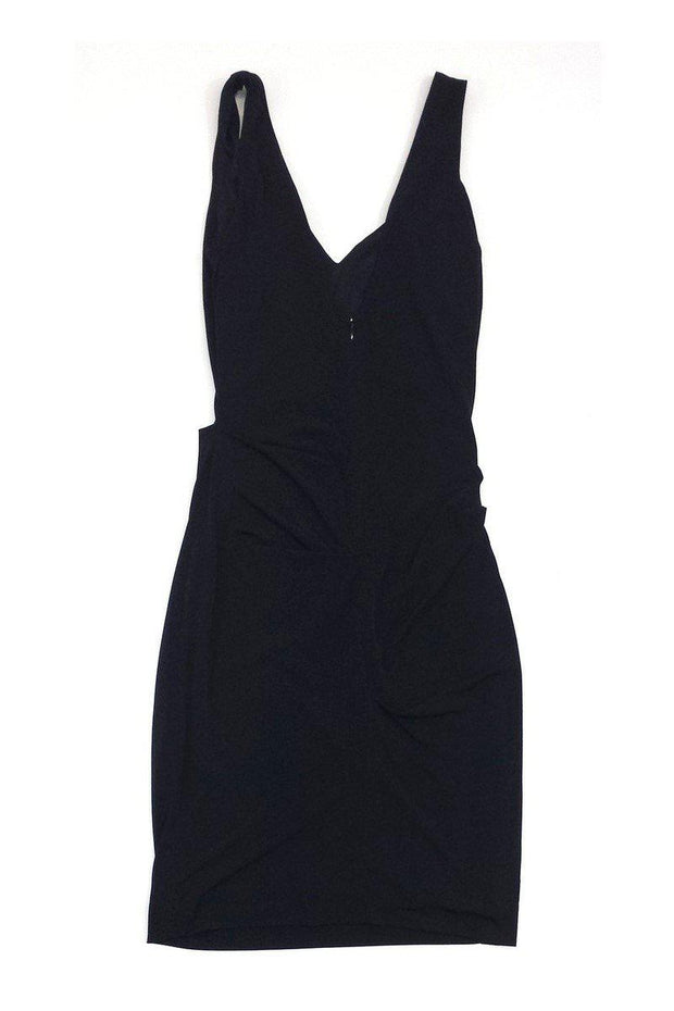 Current Boutique-Nicole Miller - Black Gathered Jersey Dress Sz P