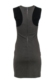 Current Boutique-Nicole Miller - Black & Olive Green Cutout Sheath Dress Sz 8