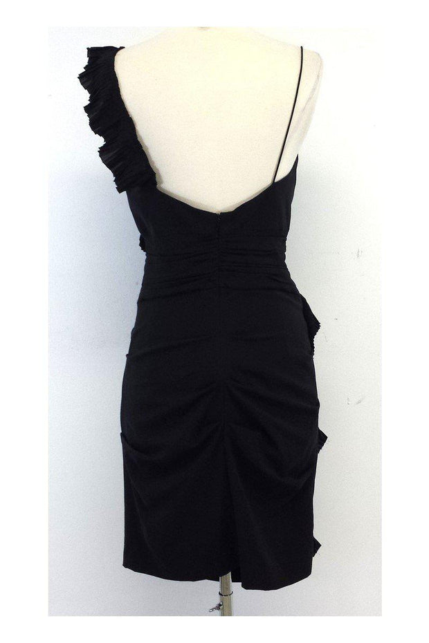 Current Boutique-Nicole Miller - Black Silk Pleated Dress Sz 8