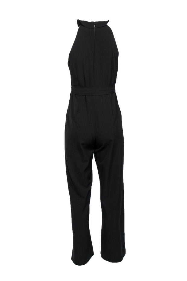 Current Boutique-Nicole Miller - Black Sleeveless Jumpsuit w/ Ruffles Sz 2