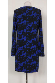 Current Boutique-Nicole Miller - Blue & Black Printed Dress Sz S
