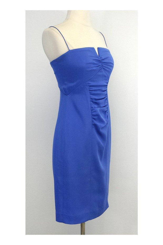 Current Boutique-Nicole Miller - Blue Silk Blend Spaghetti Strap Dress Sz 6