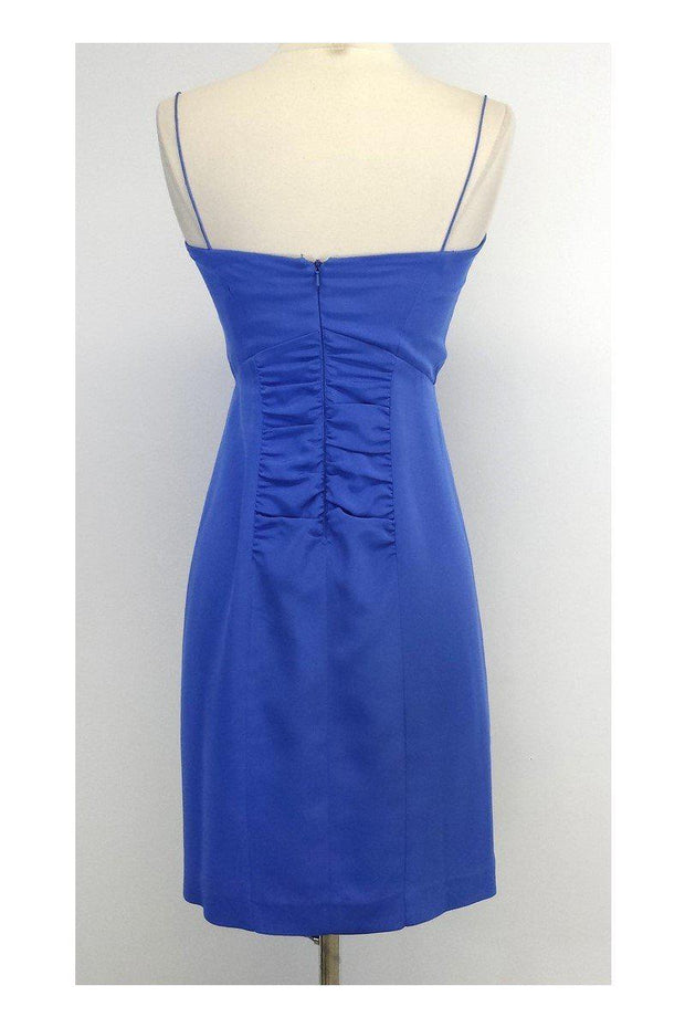 Current Boutique-Nicole Miller - Blue Silk Blend Spaghetti Strap Dress Sz 6