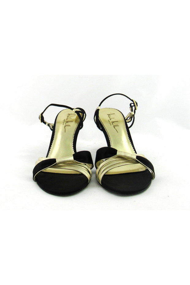 Current Boutique-Nicole Miller - Gold & Black Sandals Sz 7.5