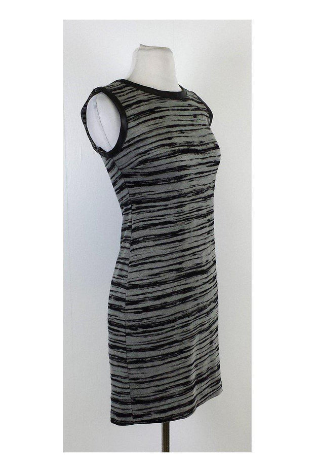 Current Boutique-Nicole Miller - Grey & Black Marbled Sleeveless Dress Sz P