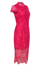 Current Boutique-Nicole Miller - Hot Pink Lace Sheath Dress Sz 4