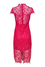 Current Boutique-Nicole Miller - Hot Pink Lace Sheath Dress Sz 4