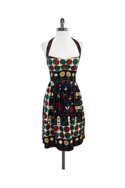 Current Boutique-Nicole Miller - Multicolor Floral Silk Halter Dress Sz 2