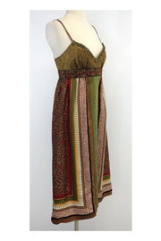 Current Boutique-Nicole Miller - Multicolor Metallic Print Silk Dress Sz 4