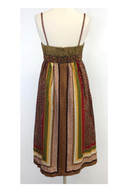 Current Boutique-Nicole Miller - Multicolor Metallic Print Silk Dress Sz 4