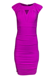 Current Boutique-Nicole Miller - Orchid Pink Ruched Sheath Dress Sz 0