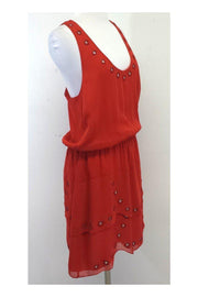Current Boutique-Nicole Miller - Red Silk Sleeveless Dress Sz L