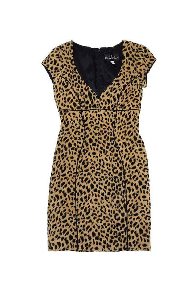 Current Boutique-Nicole Miller - Short Sleeve Cheetah Print Cotton Dress Sz 4