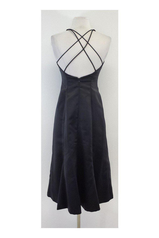 Current Boutique-Nicole Miller - Slate Crisscross Back Midi Dress Sz 2