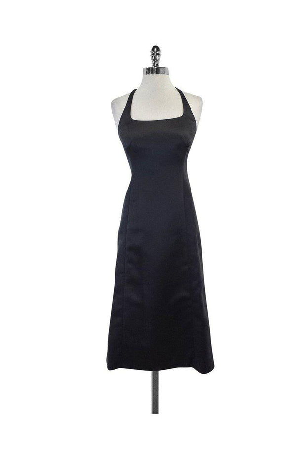 Current Boutique-Nicole Miller - Slate Crisscross Back Midi Dress Sz 2