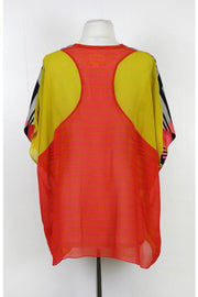 Current Boutique-Nicole Miller - Yellow Printed Oversized Blouse Sz S