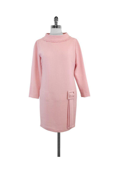 Current Boutique-Nicoletta Varese - Pink Wool Long Sleeve Shift Dress Sz 8