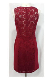 Current Boutique-Nieves Lavi - Burgundy Lace & Solid Panel Dress Sz 2