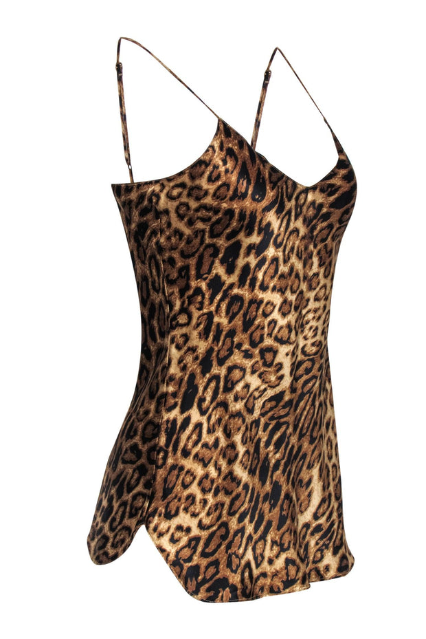 Current Boutique-Nili Lotan - Brown & Black Leopard Print Silk Camisole Sz S